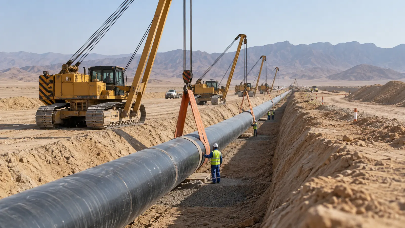 Pipeline and infrastructure construction in Saudi Arabia
