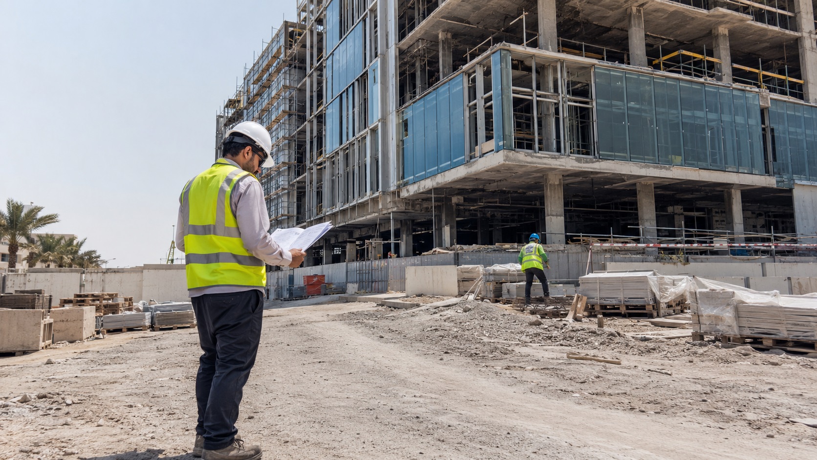 Project management construction site in Saudi Arabia