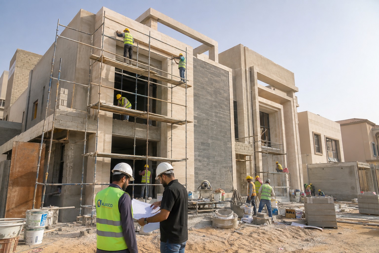Villa construction execution in Saudi Arabia